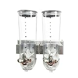 Dispenser per cereali, doppio dispenser per cereali, doppio dispenser per cereali a secco per il montaggio a parete, pratico stoccaggio, doppio controllo per noci di cereali, mix di chicchi di caffè