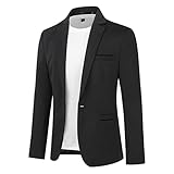 Allthemen Blazer da Uomo Slim Fit con Un Bottone Suit Jacket Giacca Elegante Formale for Wedding Business Evening da Lavoro Nero L