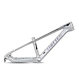 Telaio BMX da 20 Pollici, Telaio MTB in Fibra di Carbonio da 10,5 Pollici, Freno a Disco QR da 135 mm, Passaggio Cavi Interno, Unisex (Colore: Titanio)