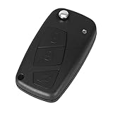 Gusci Chiavi Auto Custodia Telecomando Copri Chiave Cover Chiavi Auto 3 Tasti - Compatibile con Fiat Panda, Grande Punto, Ducato, Doblò, Idea, Stile, Ulysse Vano Batteria Posteriore