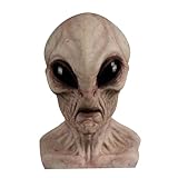 Alien Full Head Masque – Maschera di Halloween in lattice, copertura integrale | per costumi per feste di carnevale e danza con design alieno dettagliato, che offre una testa completa