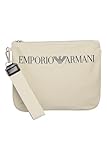 Emporio Armani Logo Pouch Bag, Grigio Perlato, Taglia Unica Unisex-Adulto