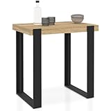 IDMarket - Tavolo alto da bar Phoenix legno e nero 113 cm