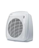 De'Longhi HVY1020 Termoventilatore verticale Young, Silenzioso e leggero, Protezione antigoccia, Maniglia, Dispositivo di sicurezza, Luce, Protezione antigelo, Piccole dimensioni, 2000watt, Bianco