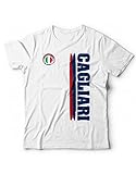 Generico T-Shirt Cagliari Sport Maglietta Calcio Vari Colori Tifosi Stadio Domus Sant'Elia Ultras - Taglie dalla S alla XXL (XXL, Bianco)