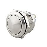 SeKi Pulsante in acciaio inox, diametro 16 mm, a forma di testa bombata, attacco a vite; pulsante campanello