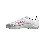 adidas F50 Messi Club Turf Football Boots, Scarpe da Calcio Unisex-Adulto, Ftwr White/Lucid Red/Silver Met, 44 2/3 EU