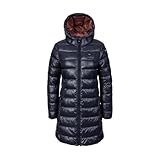 Blauer Giubbino lungo Impermeabile Trench Imbottito in ovatta da donna, MICRO RIP, modello ADELAIDE 25WBLDK02069 (IT, Testo, XL, Regular, Regular, 888RU blu int. ruggine)