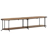 Homgoday Arredo Mobile Porta TV 200x42x40 cm in Legno Massello di Acacia, Mobile Porta TV Mobiletto Basso per TV per Tavolino da Salotto Industriale Supporto TV Soggiorno