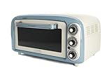 Ariete 979 Forno Elettrico di Design 18 Litri - Ideale per pizza da 30 cm - Doppio vetro - 1380 Watt - Acciaio Inox - Linea Vintage - Celeste