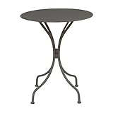 Tavolo in Metallo per Bar da Esterno Giardino, Cm Ø 60 X 71H Colore Taupe