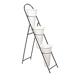 LYLFF Stand Plant Stand 3 Tiere Stand, Stand Plant Trapezoidale, Pieghevole con 3 Benne Flower, Pot Stand for Angolo Balcone Terrazza Soggiorno (Color : A)