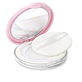 XBFOCNH 1pcs Custodia Vuota in Polvere Sfusa da con Soffio di Cipria, Scatola di Cipria per Trucco Ricaricabile Portatile Contenitore Vuoto per Cipria con Specchio