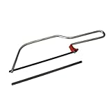 FAST WORLD SHOPPING Seghetto Manuale A Forma Di Arco, Segaccio Da Taglio Multiuso, Archetto Con 2 Lame Intercambiabile Da 155mm, per Materiali Ferrosi, Legno, Plastica e Cartongesso