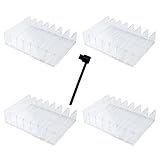 JRSHIRLEYLTD 4 supporti per CD in acrilico trasparente con scaffalatura per CD/DVD, 7 scomparti, vassoio trasparente per CD