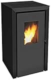 Stufa a pellet Bassano 5 Nero – Acciaio – 5 kW – Superficie di riscaldamento 48 m² – Fiamma verde 7 stelle