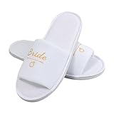 Cosysparks Ciabatte Sposa Bianche per Matrimonio, Pantofole Sposa con Suole 6MM per Addio al Nubilato Wedding Party EU:37~40