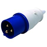 Electraline 80803 Spina Elettrica Industriale, IEC, 16A, 2P+T, 220V, Blu