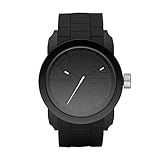 Diesel Orologio Double Down S44 Uomo, Movimento a Tre Lancette, Cassa in Policarbonato Nero da 44 mm con Cinturino in Silicone, DZ1437