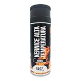 NA92 Vernice Spray Alta Temperatura 400ML Fino a 600° Ideale per Forni, Barbecue, Caminetti, Marmitte, Pinze Freni Auto e Moto - Per uso industriale e fai da te (1, Nero Opaco)