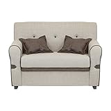 Totò Piccinni Divano 2 Posti in tessuto con Cuscini Imbottito, con Braccioli (Nocciola)