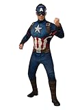 Rubie's, Costume ufficiale da Capitan America, Uomo, Standard/Medium, Petto (cm): 101; Vita (cm): 86; Interno gamba (cm): 101, Rosso/Blu