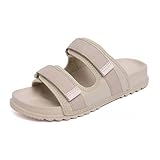 SANGHUN Ciabatte per Diabetic Uomo Donna Piedi Gonfi Scarpe da Passeggio Regolabili Edema Scarpe per Donne Extra Largo Comodo Sandali Ortopopedici Comfort Anziani per Unisex-Beige||40