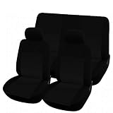 Rebeca Shop® COPRISEDILI UNIVERSALI per Auto Kit Anteriore E Posteriore Vari colori Soft Confortevole Traspirante Protezione per Sedili Auto (Nero/Nero)