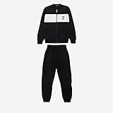 JUVE Juventus Tuta Track Top Nera con Fascia Bianca Logo - Ragazzo - 100% Prodotto Ufficiale - 100% Originale - Scegli la Taglia (Taglia 10 Anni)