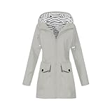 TOFOTL Kapuze Kit Antipioggia Moto Gummistiefel Lunga Tuta Rain Coat Donna Giubbotto Mantella Giacca Antivento Corto Giubbino Antipioggia Kit Lunga Poncho Pioggia 11Grigio Chiaro L