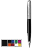 Parker Jotter Originals Penna Stilografica, Punta Media, Inchiostro Blu e Nero, Nero Classico