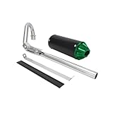 DGOINGPI Scarico Moto Kit di Montaggio Tubo silenziatore di Scarico in Alluminio Universale per motociclette Adatto per Kawasaki KX 150 LX 250 KLX 450 KXF Silenziatore di Scarico Moto(Green)