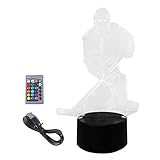 THINCAN Hockey Player Notte Notte Luce Notturna Per Touch/Telecomando Multicolore LED Light Birthday Capodanno Regali Per K.