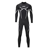 ZCCO Mute Uomo 3 mm Premium Neoprene Full Sleeve Dive Skin per pesca a lancia, snorkeling, surf, canoa, immersioni subacquee（nero,4XL)