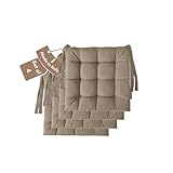 Il Tuo Artigiano Design Set 4 o 6 Cuscini per Sedie da Cucina Made in Italy - Cuscini Sedie Cucina set da 6 40x40 cm spessore 6 cm - Imbottiture in Spugna e morbido acrilico (4, Beige)