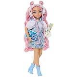 Barbie Dream Besties - Daisy Jean, bambola snodata alla moda con abiti rimovibili e capelli rosa ondulati, 9 accessori a tema DJ e musica inclusi, giocattolo per bambini, 4+ anni, JDD74
