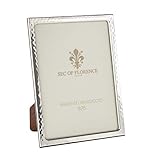 10x15 Cornice portafoto in argento Sterling 925 marchiato con retro in legno di mogano, 7342/10 x 15