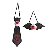 Cenifin Luminoso Bulbo Oculare Cravatta Materiale Cassaforte Festival Cravatta Decori Per Halloween Costumi Evento Incandescente Cravatta Oculare Per Cosplay, Nero , Taglia unica