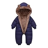Generisch Tuta da neve invernale per bambini, con design caldo, morbida e confortevole, Blu marino, 2-3 Jahre