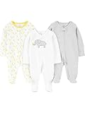 Simple Joys by Carter's - Tutina - Bebè maschietto bianco Elephant, Stripe, Giraffe 3 - 6 Months