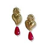 Orecchini fucsia con cuore sacro