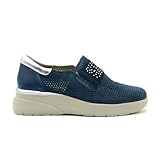 Melluso Walk Slip on Donna in Nabuk (Blu, Sistema Taglie Calzature EU, Adulto, Donna, Numero, Media, 40)