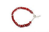 Sanna Gioielli Bracciale frammenti Corallo del Mediterraneo (Corallo Sardo) tipo cupolini Argento 925 dorato