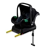 Kinderkraft MINK PRO I-size 40-75 cm Ovetto Neonato, Seggiolino auto con Base Isofix, Gruppo 0+, Poggiatesta regolabile, Sistemi di sicurezza, Inserto incluso, Nero