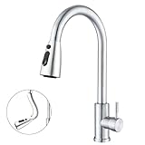 SURFOU Rubinetto Lavello Cucina Doccino, Miscelatore Con Doccetta Estraibile Acciaio Inox Cucine, Rubinetti Lavelli Miscelatori Allungabile, Rubinetteria Fontana Lavandino Robineto Moderna Robinetti