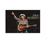 Enartly Poster da parete su tela Concerto di canto di Alan Jackson 30 * 50cm Senza Cornice