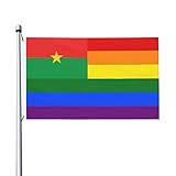 Bandiera 90X150Cm Burkina Faso Rainbow Flag Durevole All'Aperto Bandiere Da Giardino Doppia Cucitura Bandiere Pirata Per Celebrazione,Parata