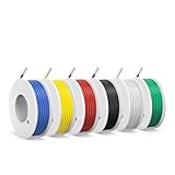 Filo in Silicone da 0,75mm² - 18 AWG Cavo Elettrico, Rame Stagnato, Intrecciato, 6 Colori da 3 Metri, Connessioni Flessibili, Isolamento Alta Temperatura