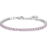 Luca Barra Bracciale da donna Bracciale tennis in acciaio con cristalli rosa. La referenza è bk2272