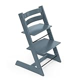 Stokke, sedia Tripp Trapp, blu fiordo, regolabile, evolutiva per neonati, bambini e adulti, pratica, comoda ed ergonomica, design senza tempo